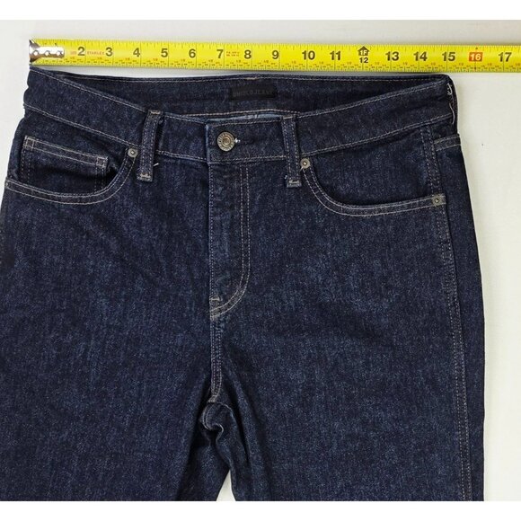 Uniqlo Size 28X27 Womens Slim Straight Mid Rise Kaihara Fabric Blue Denim Jeans - Picture 3 of 12